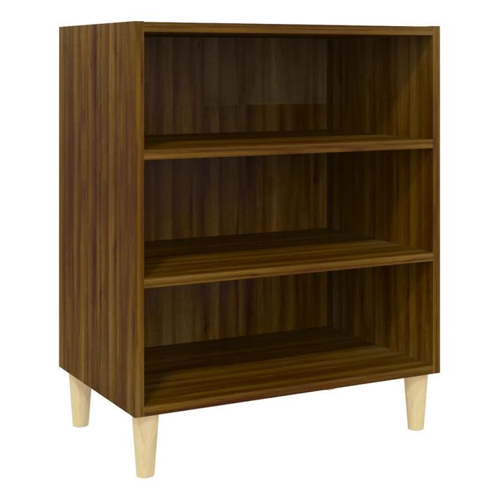 Buffet chêne marron 57x35x70 cm bois d'ingénierie - Photo n°1