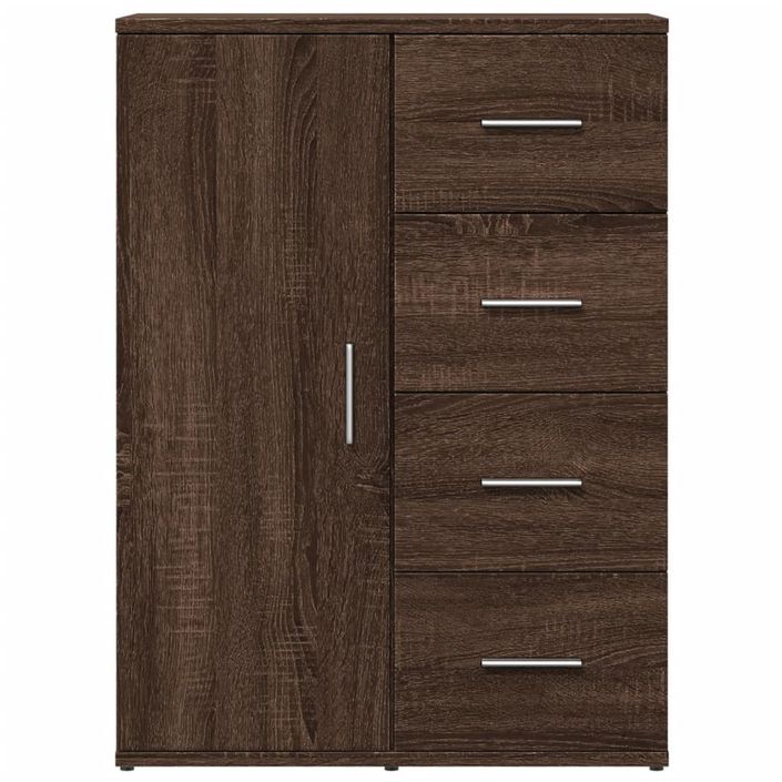 Buffet chêne marron 59x39x80 cm bois d'ingénierie - Photo n°5