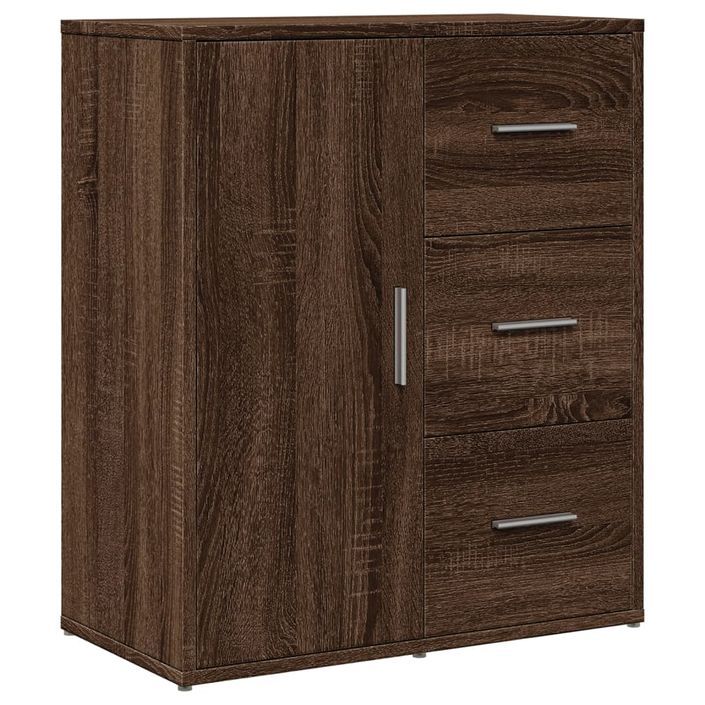 Buffet chêne marron 60x31x70 cm bois d'ingénierie - Photo n°1