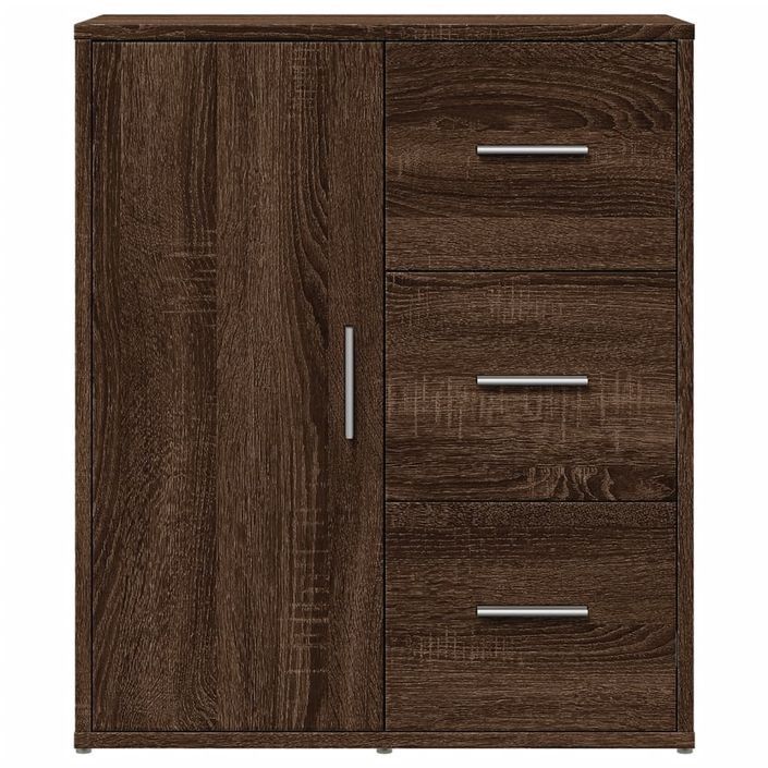 Buffet chêne marron 60x31x70 cm bois d'ingénierie - Photo n°5