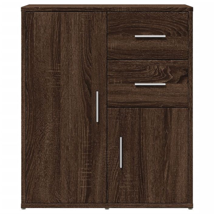 Buffet chêne marron 60x31x70 cm bois d'ingénierie - Photo n°5