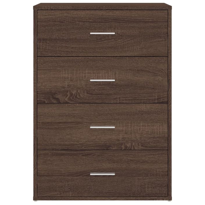 Buffet chêne marron 60x31x84 cm bois d'ingénierie - Photo n°5