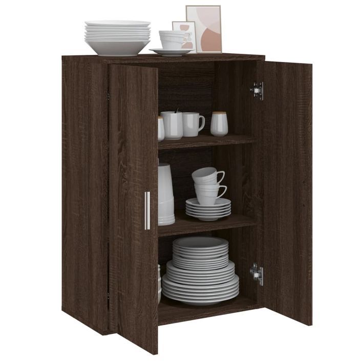 Buffet chêne marron 60x31x84 cm bois d'ingénierie - Photo n°4