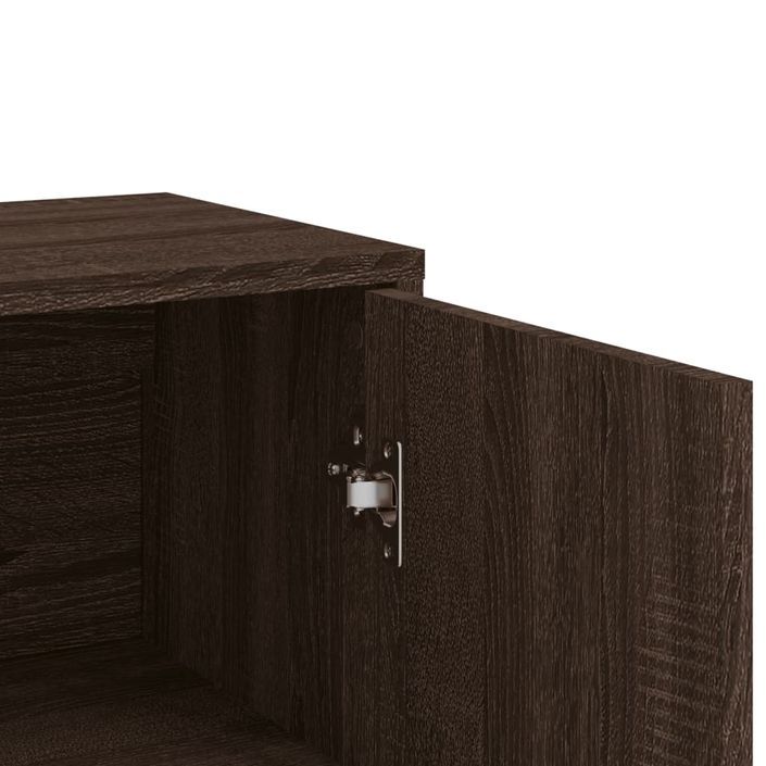 Buffet chêne marron 60x31x84 cm bois d'ingénierie - Photo n°8