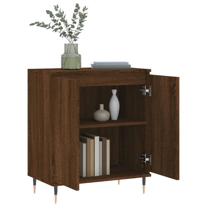 Buffet Chêne marron 60x35x70 cm Bois d'ingénierie - Photo n°4