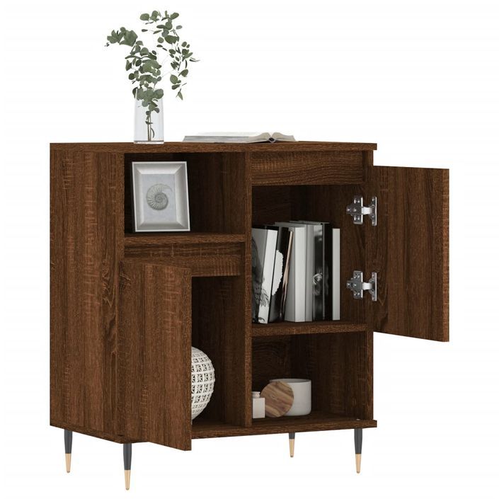 Buffet Chêne marron 60x35x70 cm Bois d'ingénierie - Photo n°4