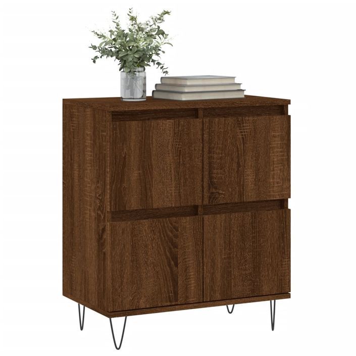 Buffet Chêne marron 60x35x70 cm Bois d'ingénierie - Photo n°3