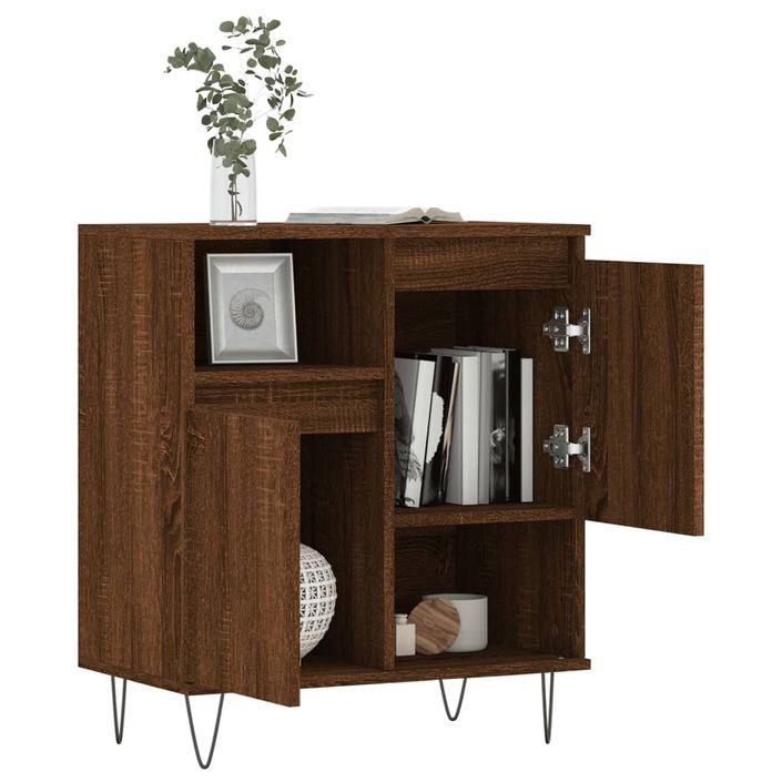 Buffet Chêne marron 60x35x70 cm Bois d'ingénierie - Photo n°4