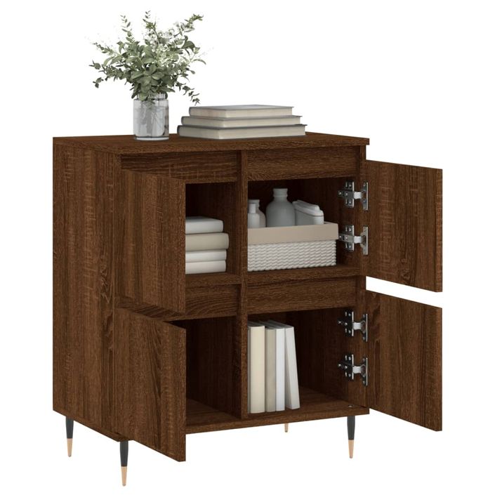 Buffet Chêne marron 60x35x70 cm Bois d'ingénierie - Photo n°4