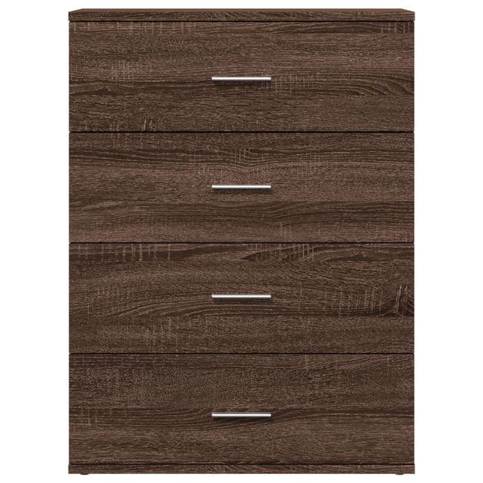 Buffet chêne marron 60x39x80 cm bois d'ingénierie - Photo n°5