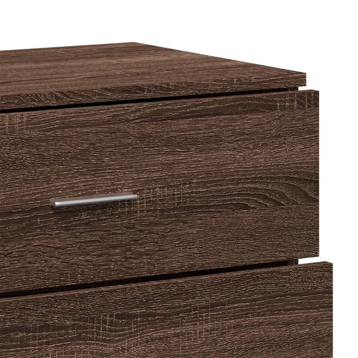 Buffet chêne marron 60x39x80 cm bois d'ingénierie - Photo n°9