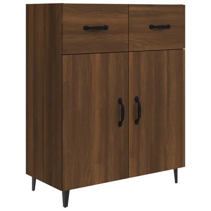 Buffet Chêne marron 69,5x34x90 cm Bois d'ingénierie - Photo n°1