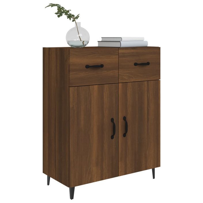 Buffet Chêne marron 69,5x34x90 cm Bois d'ingénierie - Photo n°4