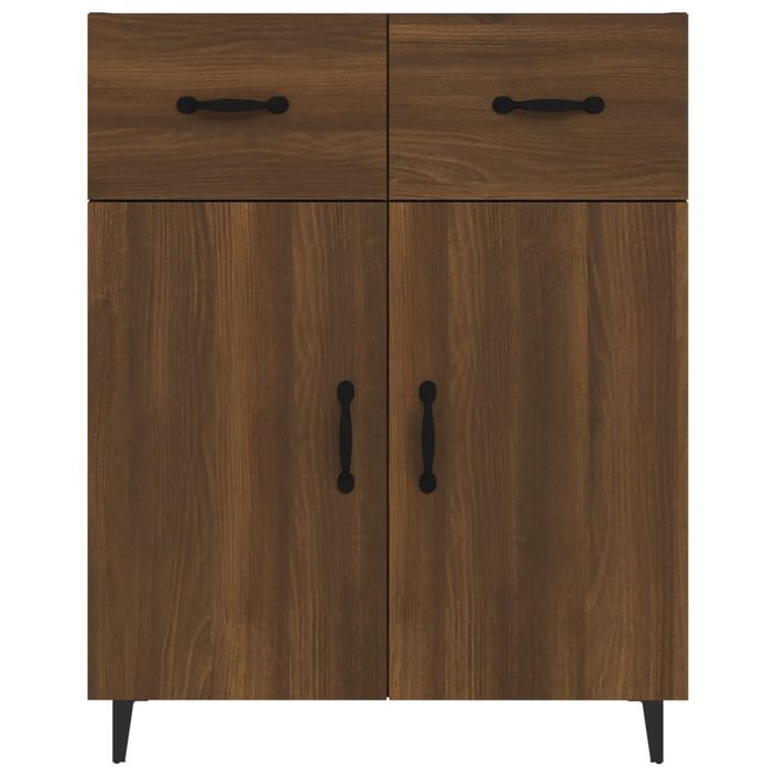 Buffet Chêne marron 69,5x34x90 cm Bois d'ingénierie - Photo n°5