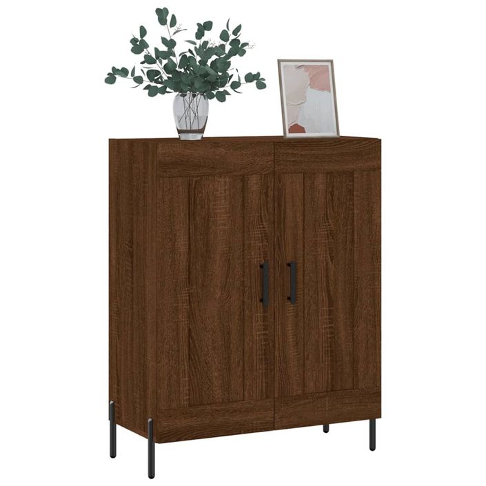 Buffet chêne marron 69,5x34x90 cm bois d'ingénierie - Photo n°3