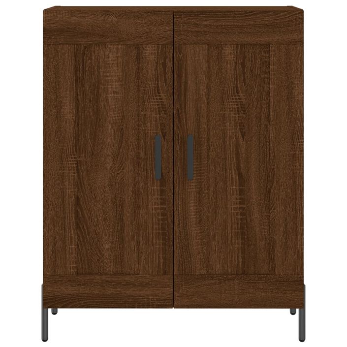 Buffet chêne marron 69,5x34x90 cm bois d'ingénierie - Photo n°5