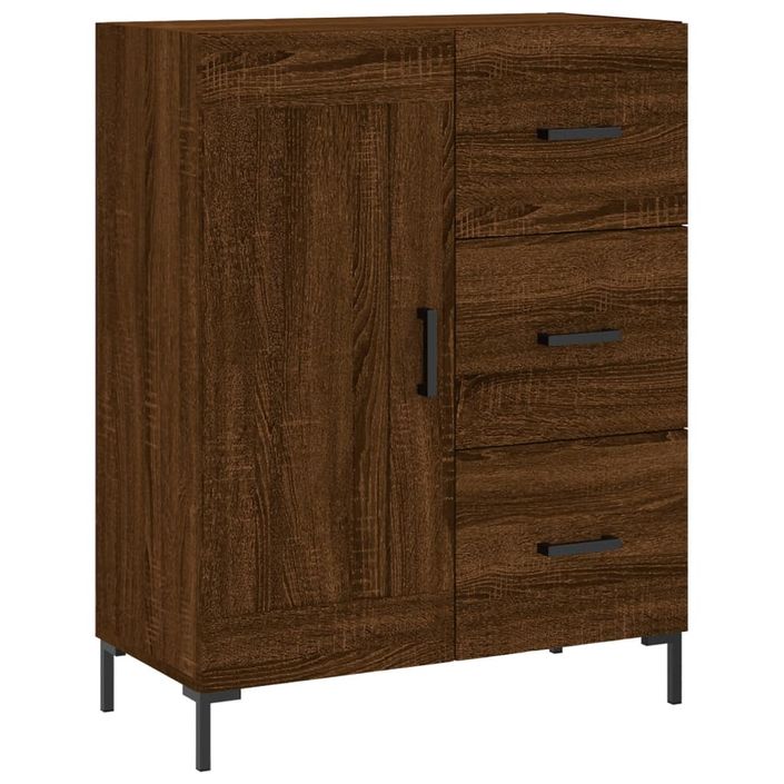 Buffet chêne marron 69,5x34x90 cm bois d'ingénierie - Photo n°1