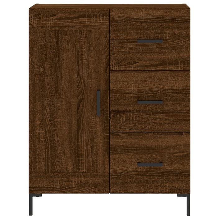 Buffet chêne marron 69,5x34x90 cm bois d'ingénierie - Photo n°5