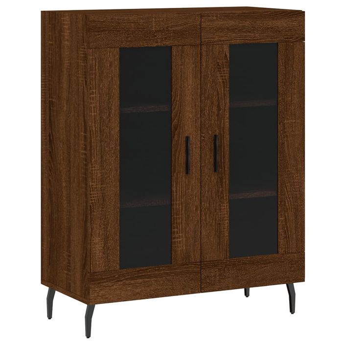 Buffet chêne marron 69,5x34x90 cm bois d'ingénierie - Photo n°1