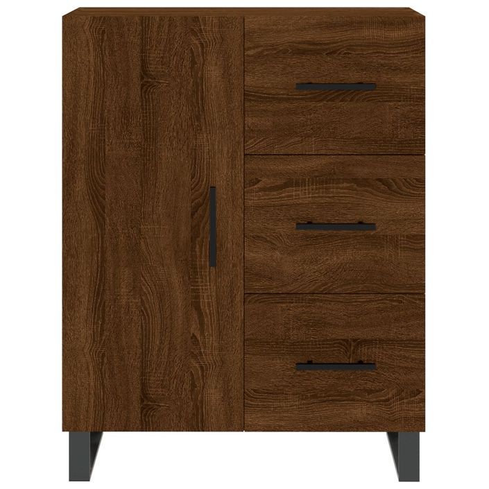 Buffet chêne marron 69,5x34x90 cm bois d'ingénierie - Photo n°5