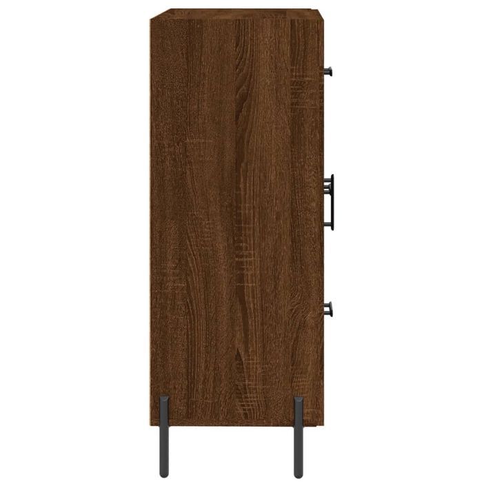 Buffet chêne marron 69,5x34x90 cm bois d'ingénierie - Photo n°7