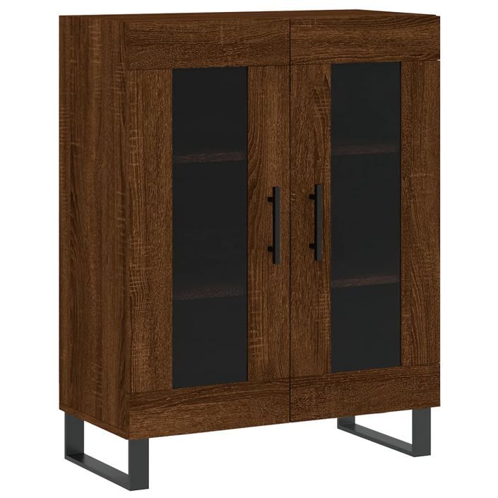 Buffet chêne marron 69,5x34x90 cm bois d'ingénierie - Photo n°1