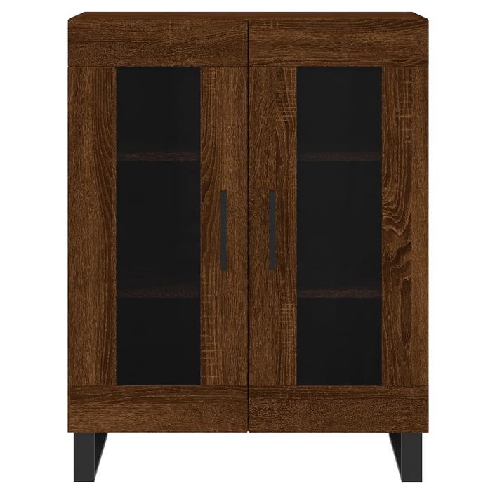 Buffet chêne marron 69,5x34x90 cm bois d'ingénierie - Photo n°5