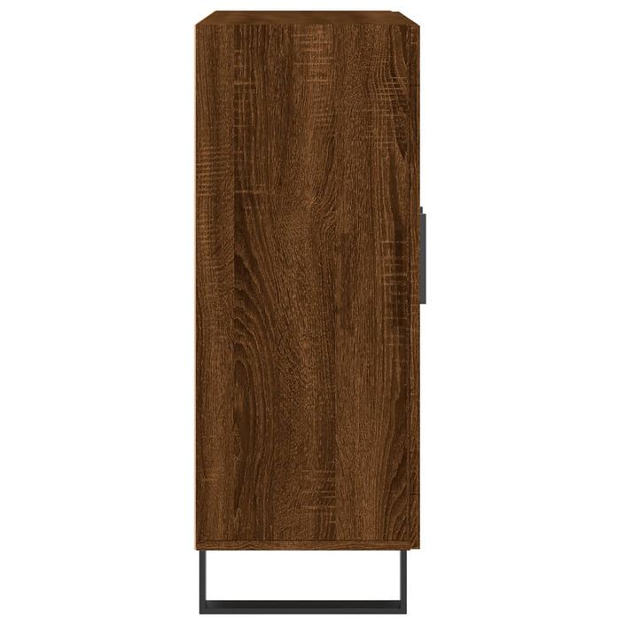 Buffet chêne marron 69,5x34x90 cm bois d'ingénierie - Photo n°7