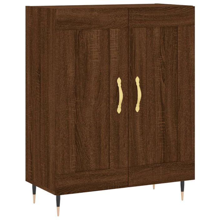 Buffet chêne marron 69,5x34x90 cm bois d'ingénierie - Photo n°1