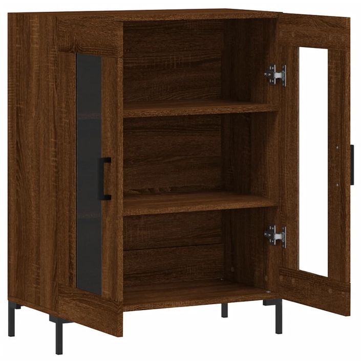 Buffet chêne marron 69,5x34x90 cm bois d'ingénierie - Photo n°6