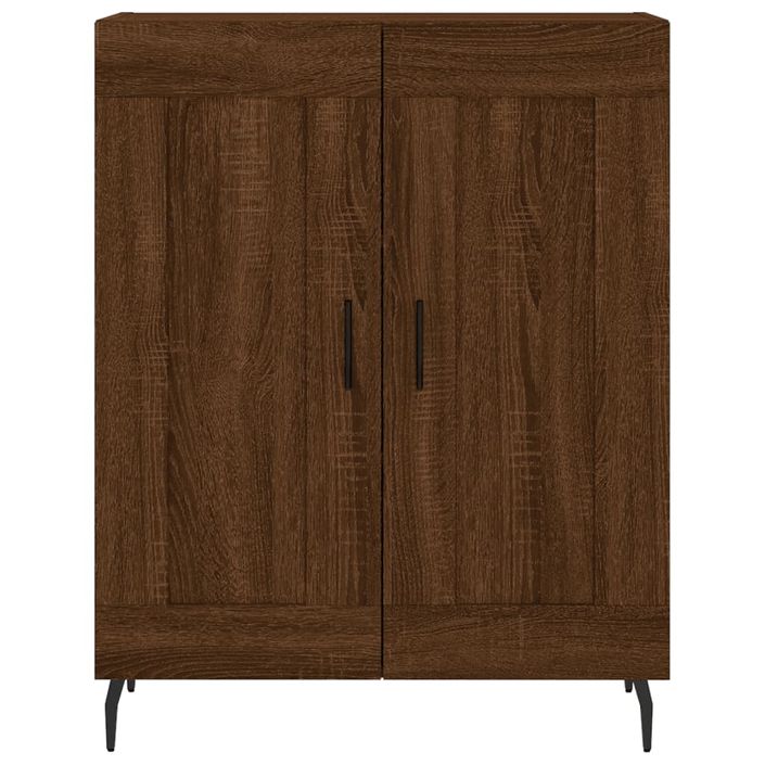 Buffet chêne marron 69,5x34x90 cm bois d'ingénierie - Photo n°5