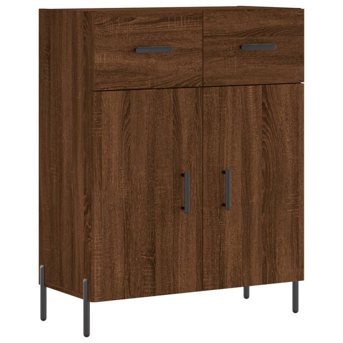 Buffet chêne marron 69,5x34x90 cm bois d'ingénierie - Photo n°1