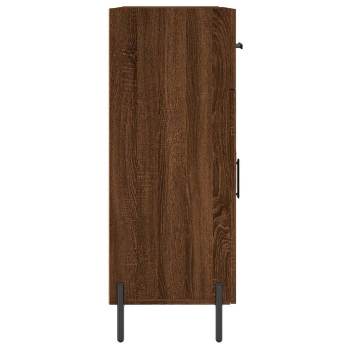 Buffet chêne marron 69,5x34x90 cm bois d'ingénierie - Photo n°7