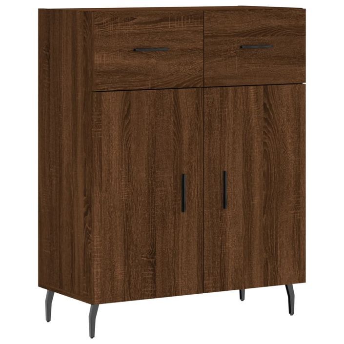 Buffet chêne marron 69,5x34x90 cm bois d'ingénierie - Photo n°1