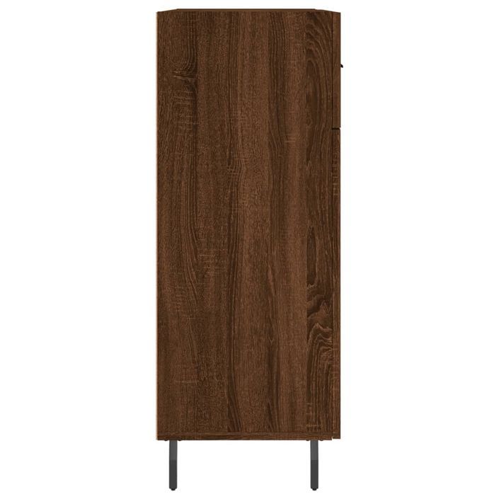 Buffet chêne marron 69,5x34x90 cm bois d'ingénierie - Photo n°7