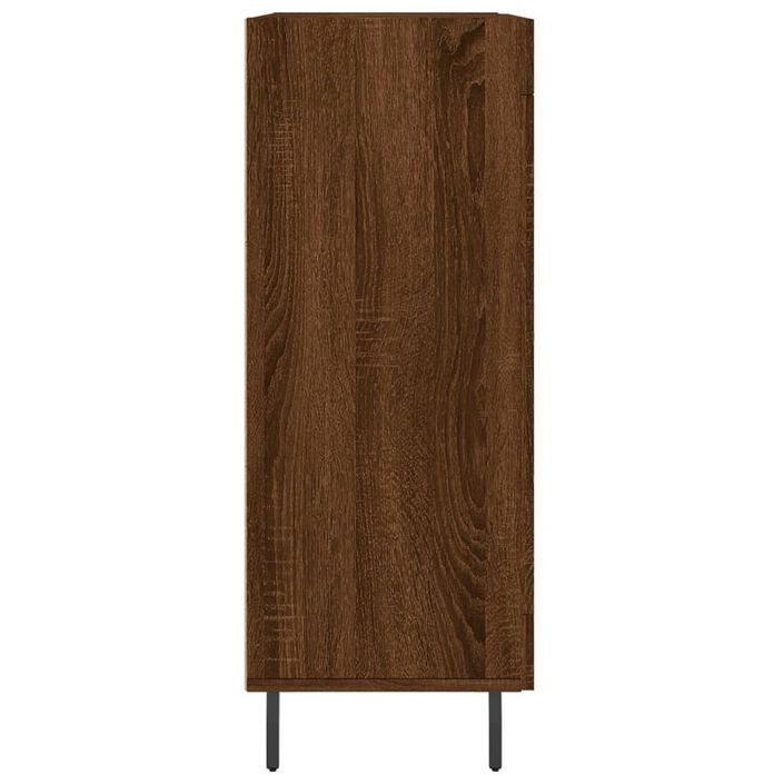 Buffet chêne marron 69,5x34x90 cm bois d'ingénierie - Photo n°7