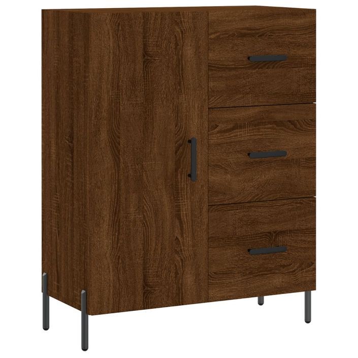 Buffet chêne marron 69,5x34x90 cm bois d'ingénierie - Photo n°1