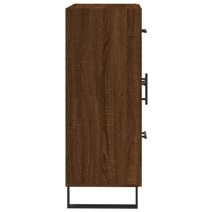 Buffet chêne marron 69,5x34x90 cm bois d'ingénierie - Photo n°7