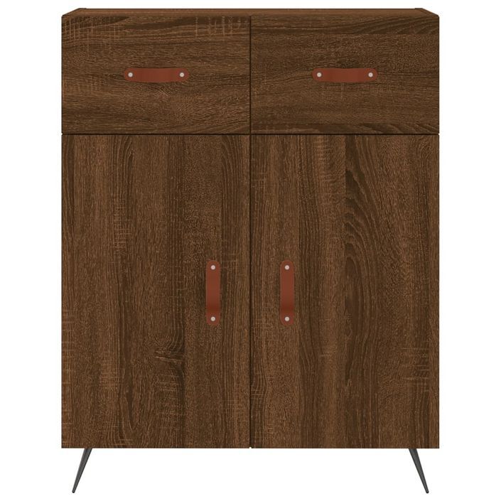 Buffet chêne marron 69,5x34x90 cm bois d'ingénierie - Photo n°6