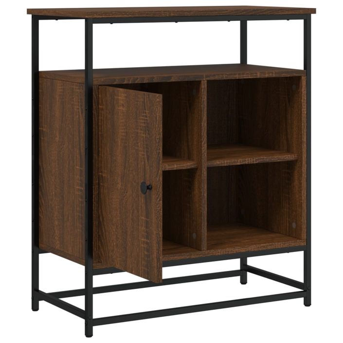 Buffet chêne marron 69x35x80 cm bois d'ingénierie - Photo n°5