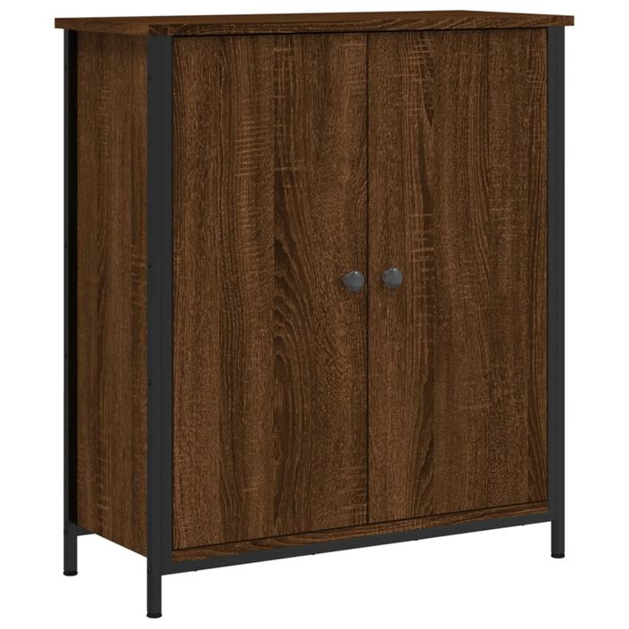 Buffet chêne marron 70x30x80 cm bois d'ingénierie - Photo n°1