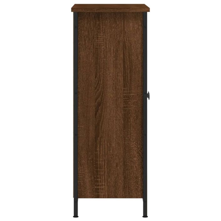 Buffet chêne marron 70x30x80 cm bois d'ingénierie - Photo n°7