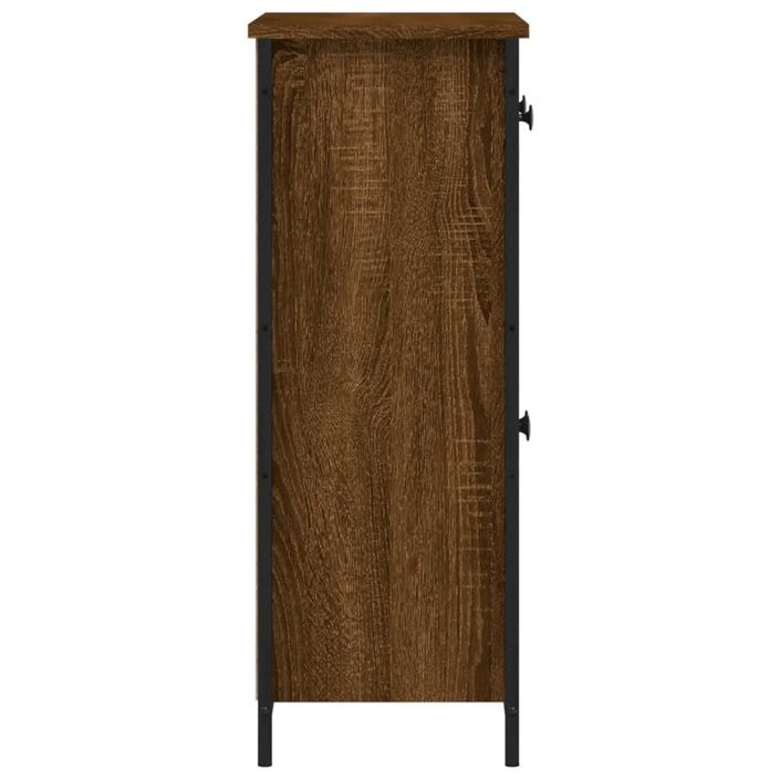 Buffet chêne marron 70x30x80 cm bois d'ingénierie - Photo n°7