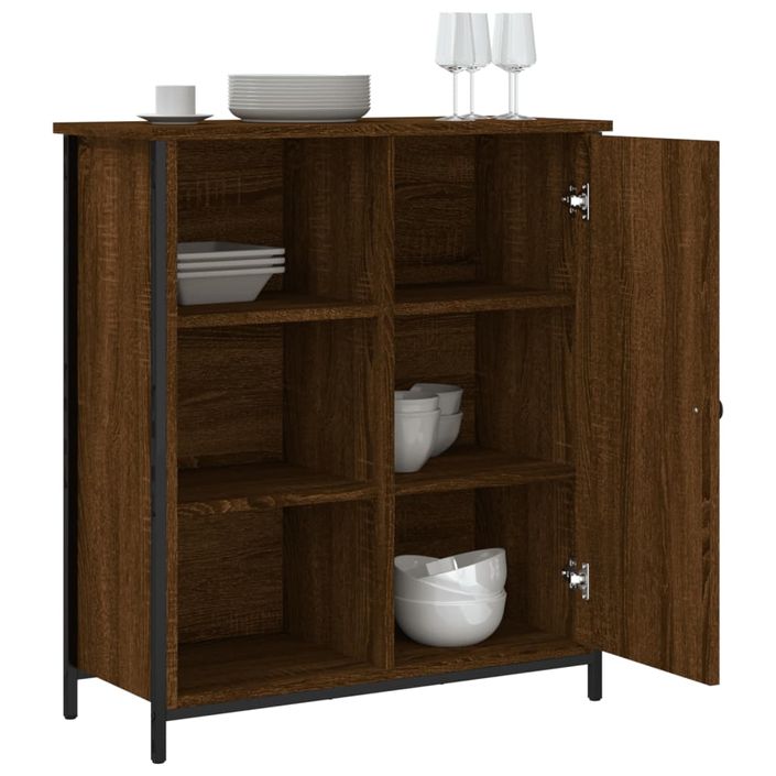 Buffet chêne marron 70x30x80 cm bois d'ingénierie - Photo n°4