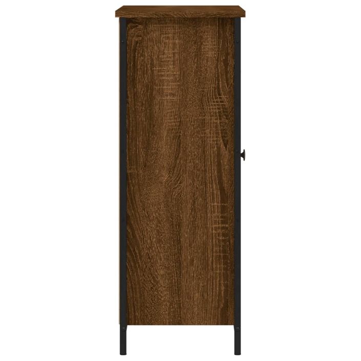 Buffet chêne marron 70x30x80 cm bois d'ingénierie - Photo n°7