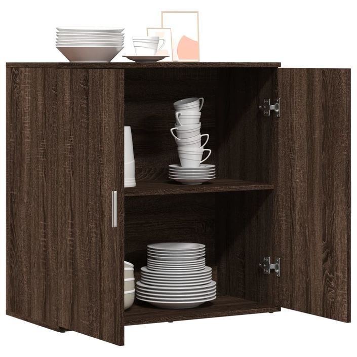 Buffet chêne marron 79x38x80 cm bois d'ingénierie - Photo n°4