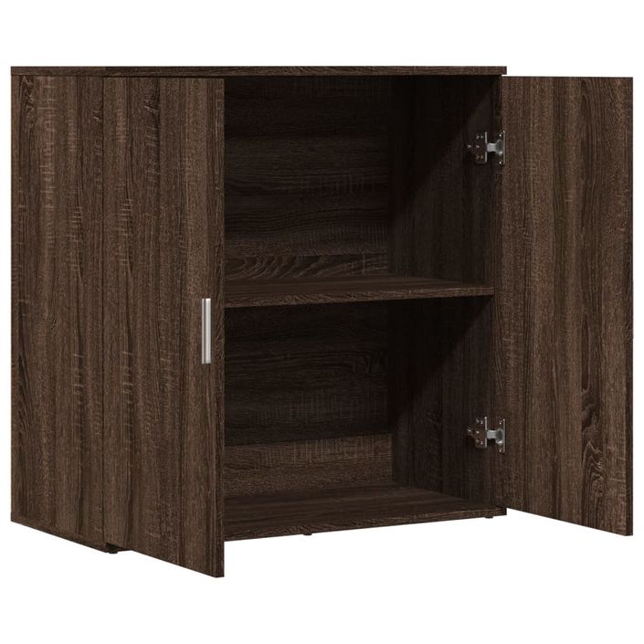 Buffet chêne marron 79x38x80 cm bois d'ingénierie - Photo n°6