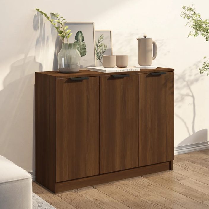 Buffet Chêne marron 90,5x30x70 cm Bois d'ingénierie - Photo n°3