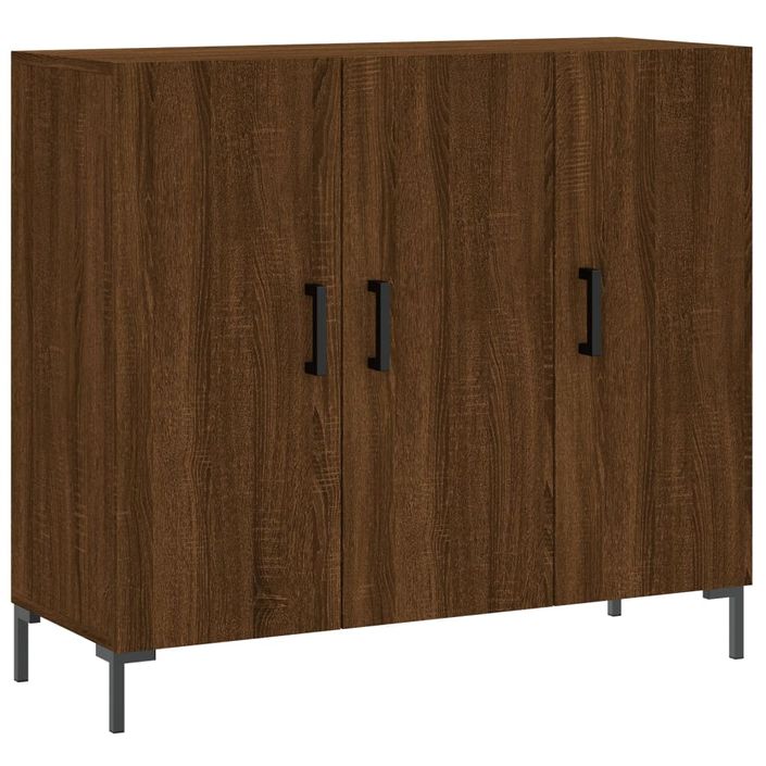 Buffet chêne marron 90x34x80 cm bois d'ingénierie - Photo n°1