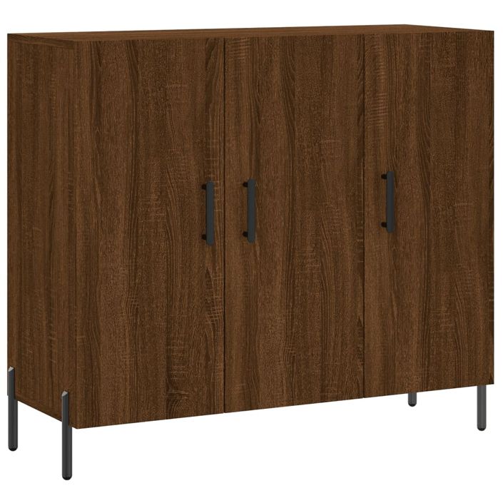 Buffet chêne marron 90x34x80 cm bois d'ingénierie - Photo n°1